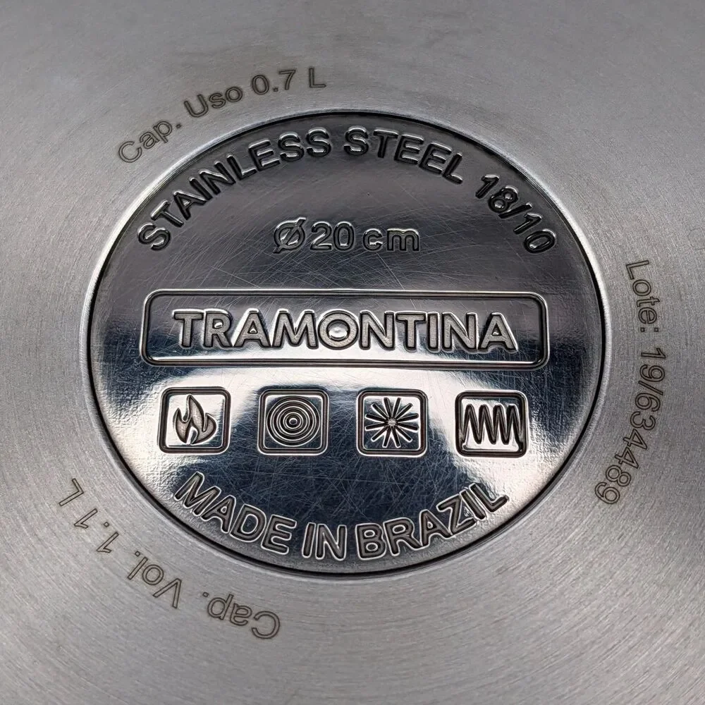 Tramontina 18/10 Stainless Steel Cookware Set 2 Qt Saucepan Skillet Frying Pan